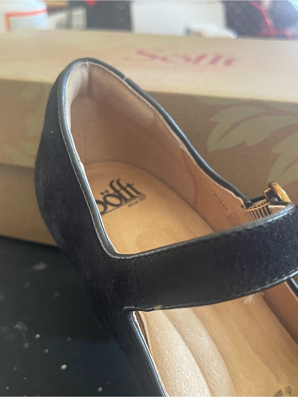 Mint!!! Sofft Black Suede “Petra” Block Heel Mart Jane pumps!! - Picture 8 of 12